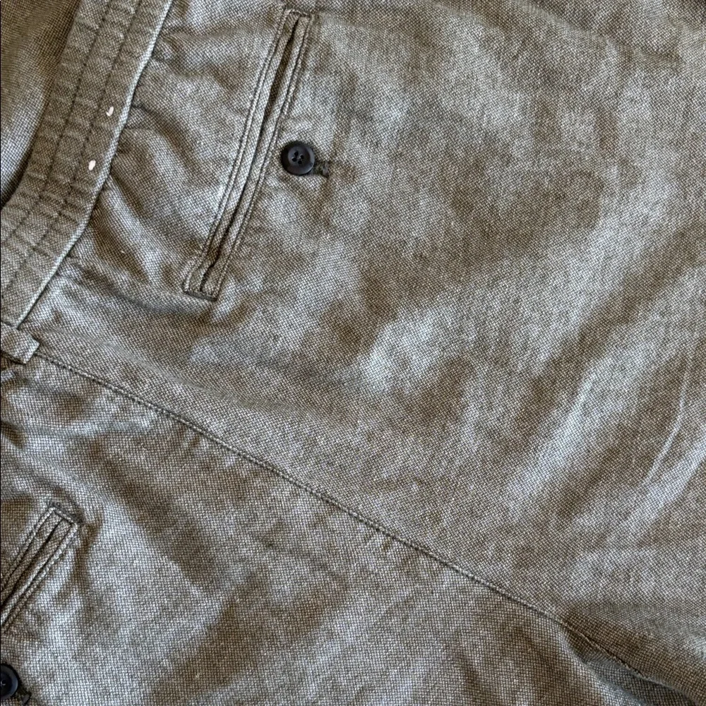 36x32 Men's green/grey Casual linen Drawstring Pants
